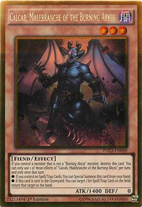 Calcab, Grimmetatze des Brennenden Abgrunds PGL3-048 Gold Rare Excellent Deutsch 1. Auflage