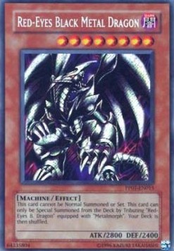 Rotäugiger schwarzer Metalldrache (V.2) PP01-015 Secret Rare Played Deutsch
