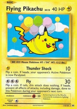 Flying Pikachu EVO-110 Secret Rare Good Englisch