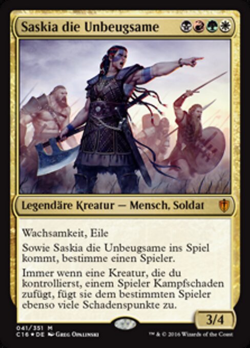 Saskia die Unbeugsame (V.1) C16-41 Mythic Excellent Deutsch Foil