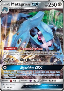 Metagross GX GRI-85 Ultra Rare Light Played Deutsch