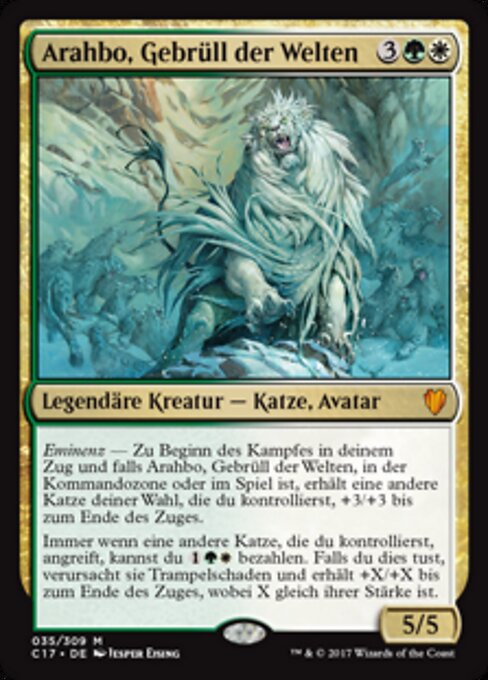Arahbo, Gebrüll der Welten (V.1) C17-35 Mythic Excellent Deutsch Foil