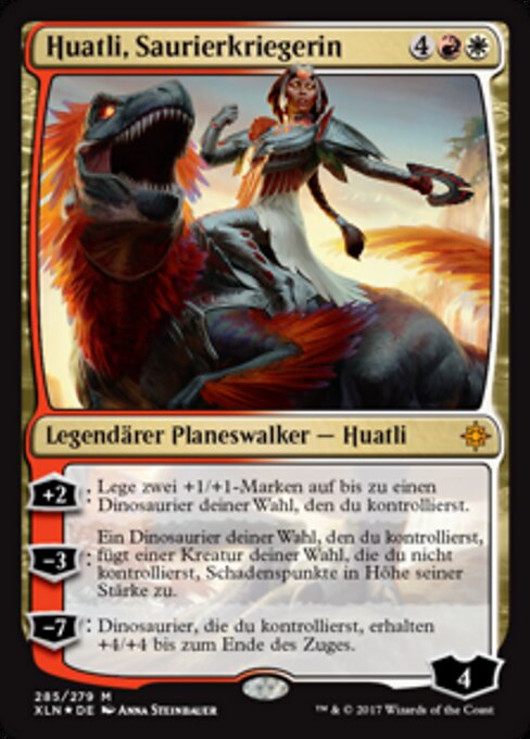 Huatli, Saurierkriegerin XLN-285 Mythic Excellent Deutsch Foil