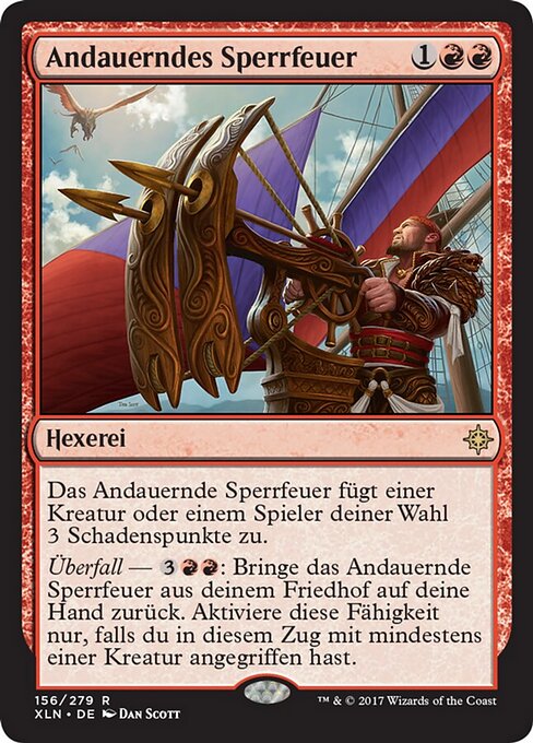 Andauerndes Sperrfeuer XLN-156 Rare Light Played Deutsch