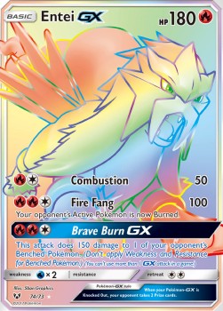 Entei GX SLG-74 Secret Rare Excellent Deutsch
