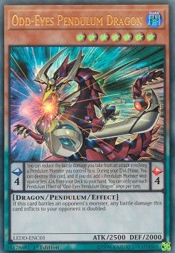 Buntäugiger Pendeldrache (V.2) LEDD-C01 Ultra Rare Good Deutsch