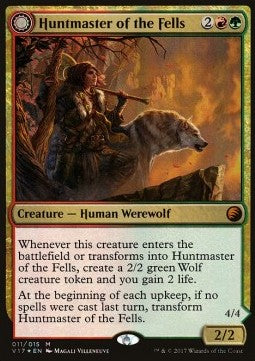 Huntmaster of the Fells / Ravager of the Fells V17-11 Mythic Light Played Englisch Foil