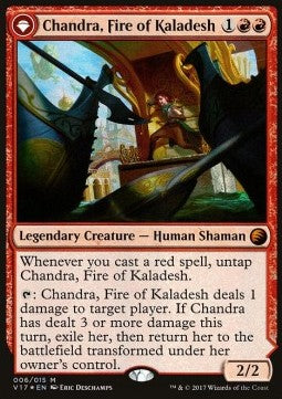 Chandra, Feuer von Kaladesh // Chandra, die tobende Flamme V17-6 Mythic Excellent Englisch Foil