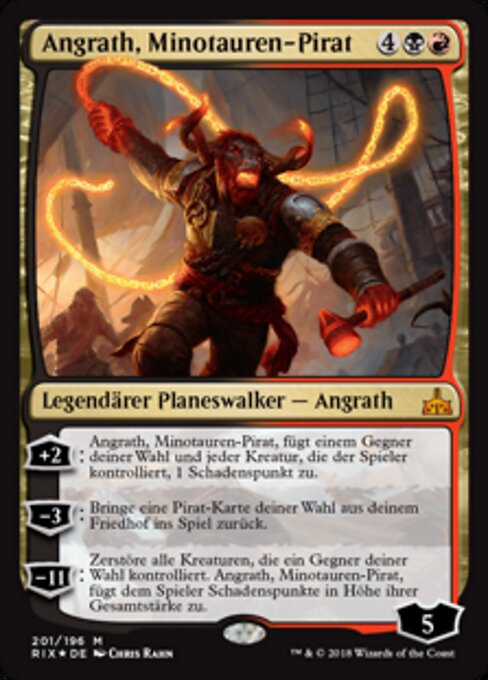 Angrath, Minotauren-Pirat RIX-201 Mythic Excellent Deutsch Foil