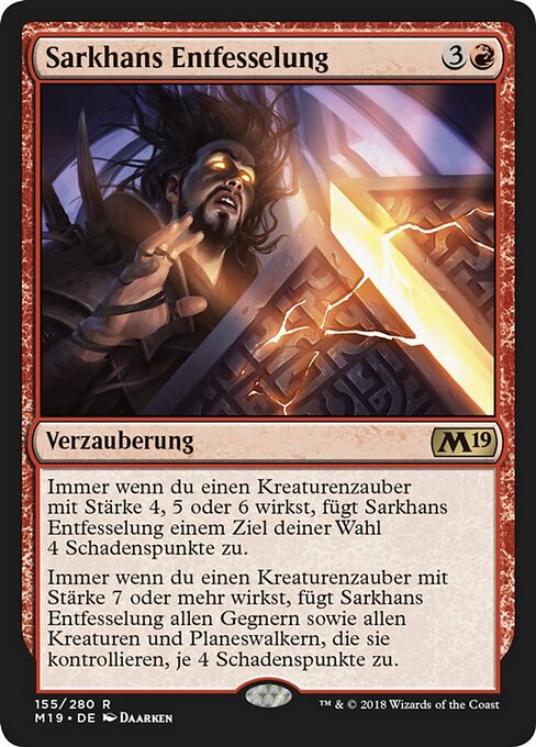 Sarkhans Entfesselung M19-155 Rare Light Played Deutsch
