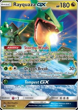 Rayquaza GX CES-109 Ultra Rare Light Played Deutsch