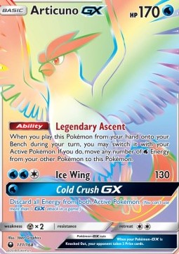 Articuno GX CES-171 Secret Rare Light Played Deutsch