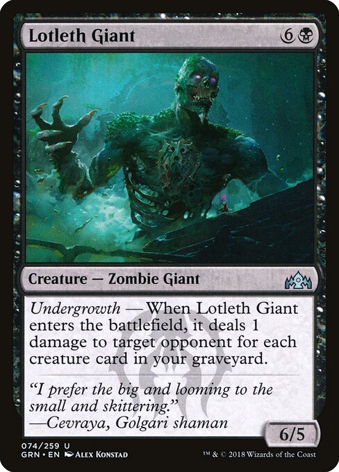 Lotleth Giant GRN-74 Uncommon Excellent Englisch