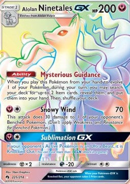 Alolan Vulnona GX LOT-225 Secret Rare Played Deutsch