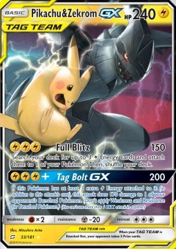 Pikachu & Zekrom GX TEU-33 Ultra Rare Excellent Deutsch