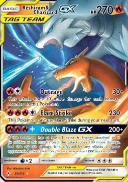 Reshiram & Glurak GX UNB-20 Ultra Rare Played Deutsch