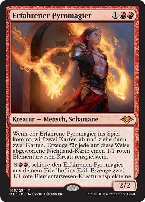 Erfahrener Pyromagier MH1-145 Mythic Excellent Deutsch