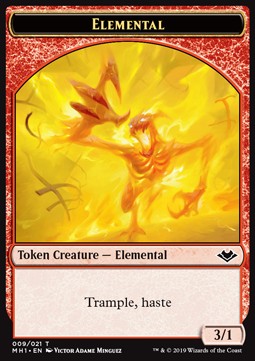 Elemental Token (Red 3/1 Trample, haste) MH1-T09 Token Excellent Deutsch Foil