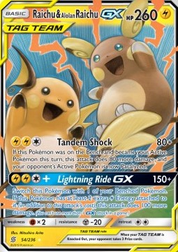 Raichu & Alolan Raichu GX UNM-54 Ultra Rare Excellent Deutsch