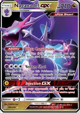 Naganadel GX UNM-160 Ultra Rare Light Played Deutsch