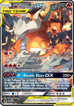 Reshiram & Glurak GX SM-201 Promo Good Deutsch