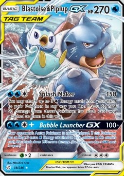 Blastoise & Piplup GX CEC-38 Ultra Rare Excellent Deutsch