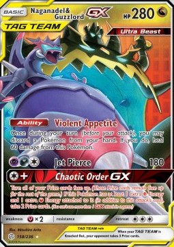 Naganadel & Guzzlord GX CEC-158 Ultra Rare Played Deutsch