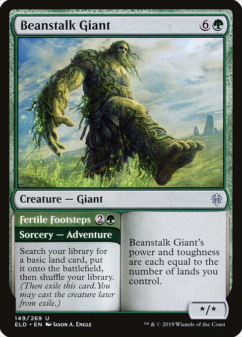 Beanstalk Giant // Fertile Footsteps ELD-149 Uncommon Excellent Englisch