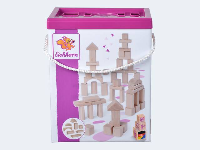 Eichhorn 50 Bausteine natur 25mm in Trommel