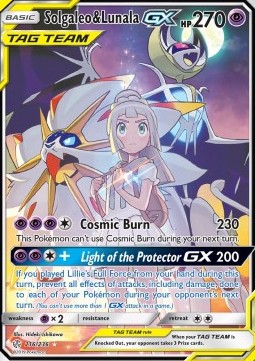 Solgaleo & Lunala GX CEC-216 Ultra Rare Played Deutsch