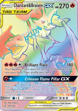 Glurak & Rutena GX CEC-251 Secret Rare Excellent Deutsch