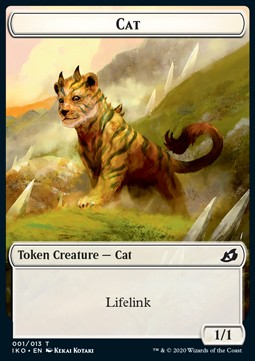 Cat Token (W 1/1 Lifelink) // Human Soldier Token (W 1/1) (V.1) XIKO-T 01/03 Token Excellent Englisch Foil