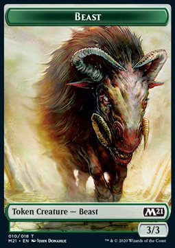 Beast Token (G 3/3) // Cat Token (G 2/2) XM21-T 10/11 Token Excellent Englisch Foil