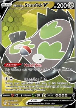 Galarian Stunfisk V DAA-184 Ultra Rare Excellent Englisch