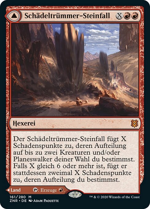 Schädeltrümmer-Steinfall // Schädeltrümmer-Pass ZNR-161 Mythic Near Mint Deutsch