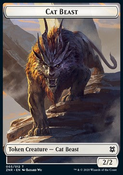 Cat Beast Token (W 2/2) // Insect Token (G 1/1) XZNR-T 3/7 Token Excellent Englisch Foil