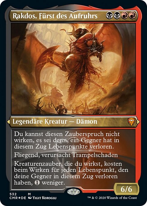 Rakdos, Fürst des Aufruhrs XCMR-532 Mythic Near Mint Deutsch Foil