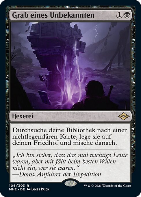 Grab eines Unbekannten MH2-106 Rare Excellent Deutsch