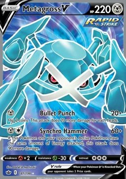Metagross V CRE-181 Ultra Rare Played Deutsch