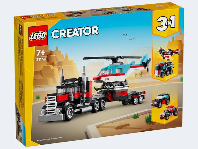 LEGO Creator Tieflader mit Hubschrauber
