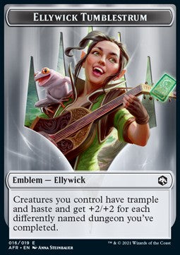 Ellywick Tumblestrum Emblem // Dog Illusion Token (U */*) XAFR-T 16/3 Token Excellent Englisch Foil