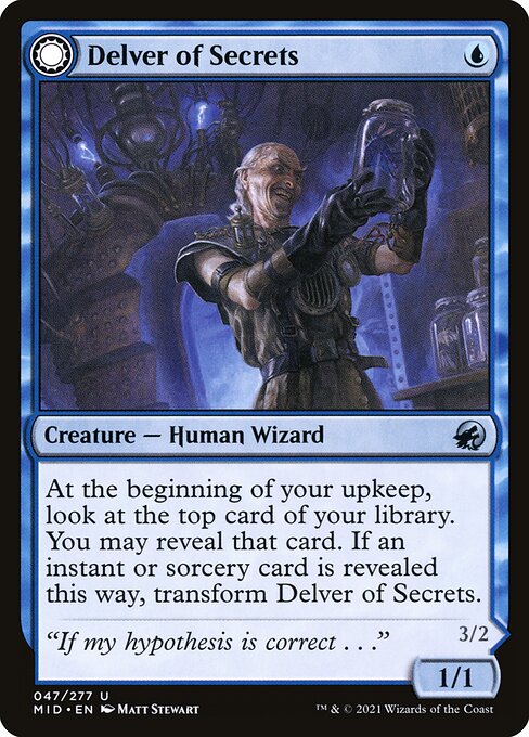 Delver of Secrets / Insectile Aberration MID-47 Uncommon Near Mint Englisch