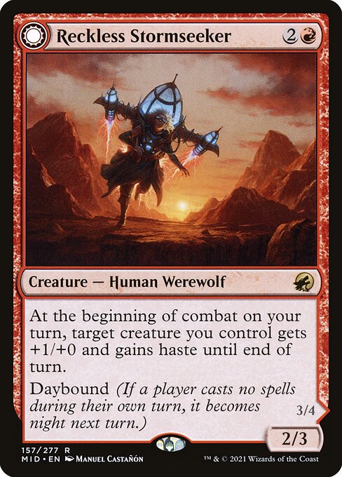 Reckless Stormseeker // Storm-Charged Slasher MID-157 Rare Near Mint Englisch Foil