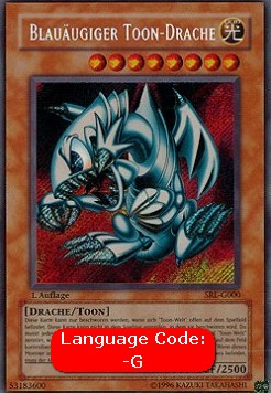 Blauäugiger Toon-Drache (V.1) SRL-000 Secret Rare Excellent Deutsch
