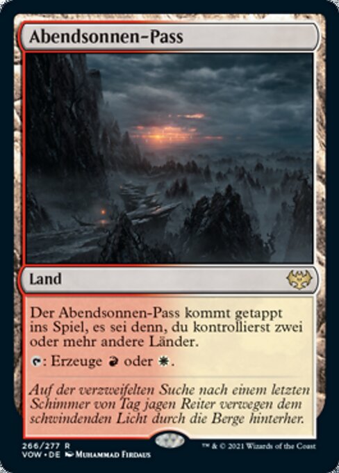 Abendsonnen-Pass VOW-266 Rare Excellent Deutsch Foil