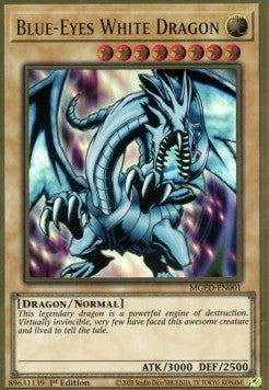 Blauäugiger w. Drache MGED-001 Premium Gold Rare Near Mint Deutsch 1. Auflage