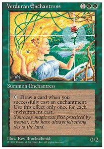 Verduran Enchantress 4ED- Rare Played Englisch