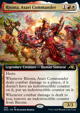 Risona, Asari-Kommandeurin (V.2) XNEO-492 Rare Light Played Deutsch Foil
