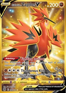 Galar-Zapdos V BRS-182 Secret Rare Excellent Deutsch