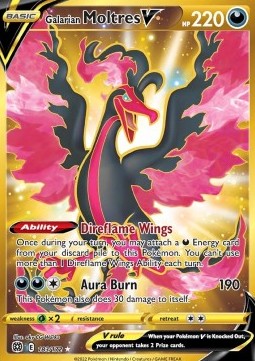 Galarian Moltres V BRS-183 Secret Rare Near Mint Englisch